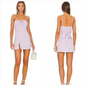 MORE TO COME Sarai Slit Mini Dress in Lavender XL